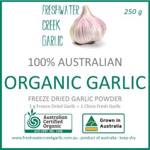 250 cloves Australian Garlic Powder, Freeze Dried, Certified Organic